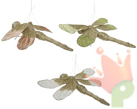LIBELLULA IN POLIESTERE GLITTER ORO c1 PZ ASSORTITO