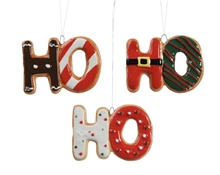 PENDENTE NATALIZIO HO HO HO IN CERAMICA 9X6,5 CM 1 PZ