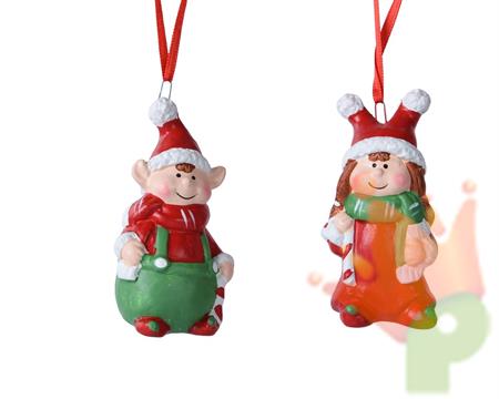 PENDENTE ELFO TERRACOTTA H.8X4,5 CM 1 PZ ASSORTITO