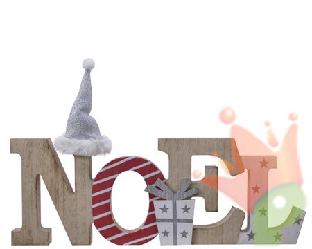 SCRITTA NOEL IN LEGNO H.21,5X32,5X2 CM