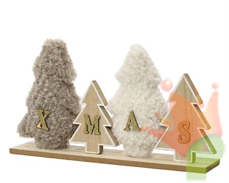 ALBERELLI CON BASE SCRITTA XMAS IN LEGNO