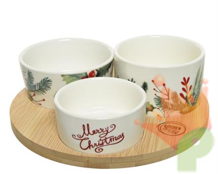 SET TAPAS NATALIZIO IN BAMBOO CON 3 CIOTOLE