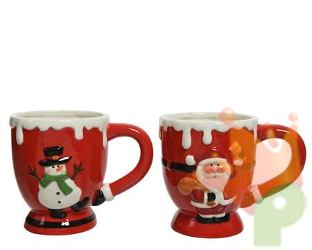 TAZZA MUG ROSSA BABBO NATALE PUPAZZO DI NEVE 1 PZ ASSORTITO