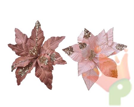 STELLA DI NATALE ROSA CON GLITTER 28X4 CM 1 PZ ASSORTITO