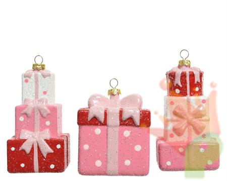 PENDENTE PACCO REGALO ROSA ASSORTITO
