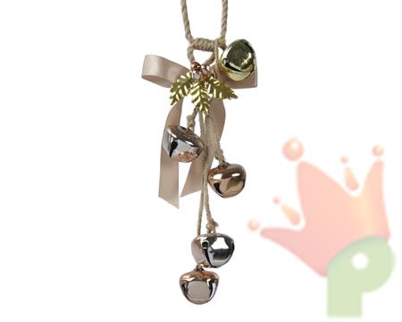 PENDENTE CON SONAGLI ORO FIOCCO AVORIO H.37X12X4 CM