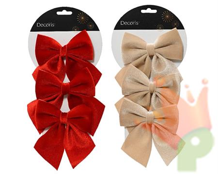 FIOCCO ROSSO / AVORIO 3 PZ 17X14 CM ASSORTITO