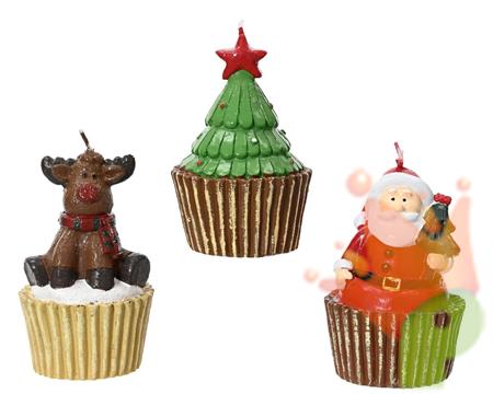 CANDELA NATALIZIA ALBERO/BABBO NATALE/RENNA 11X87,2CM 3ASS