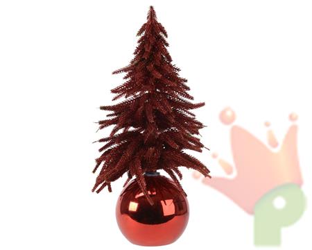 MINI ALBERO ROSSO GLITTER 28 CM