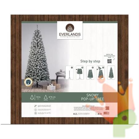 ALBERO DI NATALE INNEVATO 180 CM POP UP