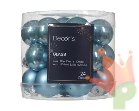 PALLINE DI NATALE AZZURRE 2,5 CM CONFEZIONE 24 PZ