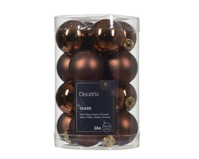 PALLINE DI NATALE MARRONE 3,5CM 16PZ