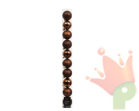 PALLINE DI NATALE MARRONE 6 CM CONFEZIONE 10 PZ