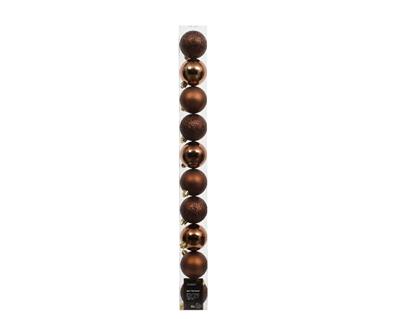 PALLINE DI NATALE MARRONE 6 CM CONFEZIONE 10 PZ