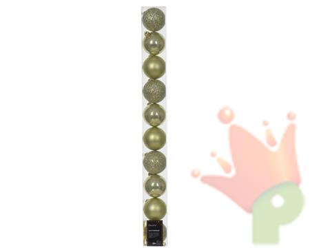 PALLINE DI NATALE VERDE PISTACCHIO 6 CM CONFEZIONE 10 PZ
