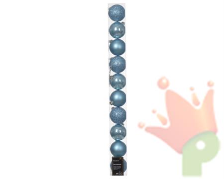 PALLINE DI NATALE AZZURRE 6 CM CONFEZIONE 10 PZ