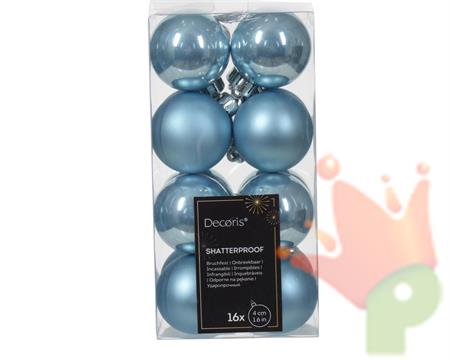 PALLINE DI NATALE AZZURRE 4 CM CONFEZIONE 16 PZ