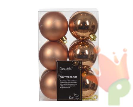 PALLINE DI NATALE RAME 6 CM CONFEZIONE 12 PZ