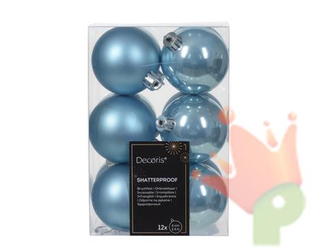 PALLINE DI NATALE AZZURRE 6 CM CONFEZIONE 12 PZ