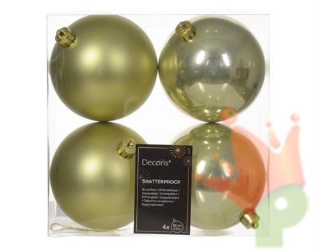 PALLINE DI NATALE VERDE PISTACCHIO 10 CM CONFEZIONE 4 PZ