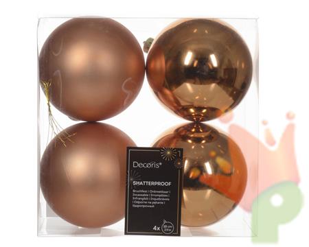 PALLINE DI NATALE RAME 10 CM CONFEZIONE 4 PZ