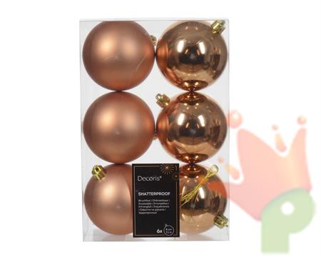 PALLINE DI NATALE RAME 8 CM CONFEZIONE 6 PZ