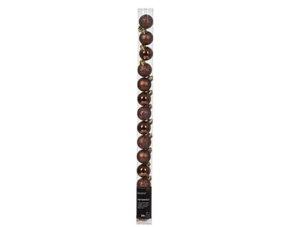 PALLINE DI NATALE MARRONE 3 CM CONFEZIONE 14 PZ