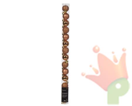 PALLINE DI NATALE RAME 3 CM CONFEZIONE 14 PZ