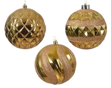 PALLINA DI NATALE ORO DECORATA 3 ASSORTITE 12 CM