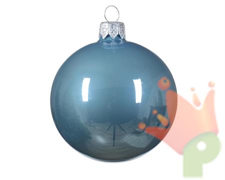 PALLINE DI NATALE AZZURRO LUCIDO 10 CM CONFEZIONE 4 PZ