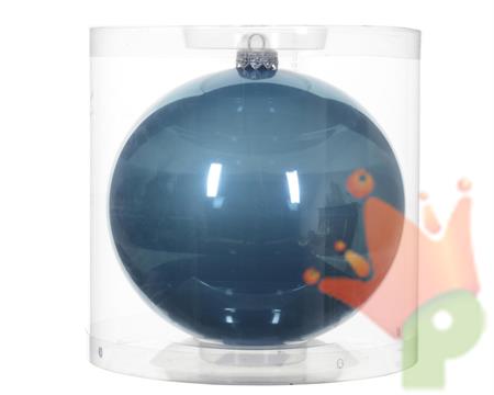 PALLINA DI NATALE AZZURRO LUCIDO 15 CM