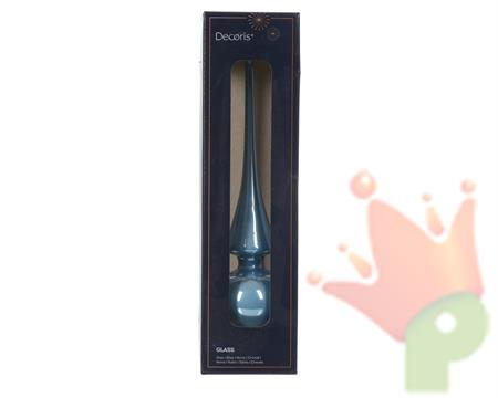 PUNTALE ALBERO IN VETRO AZZURRO LUCIDO H.26X6 CM