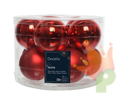 PALLINE DI NATALE ROSSE 6 CM CONFEZIONE 10 PZ