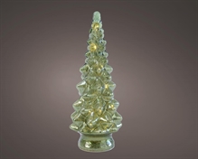 MINI ALBERO IN VETRO CON LED BIANCO CALDO H.33X13,3 CM