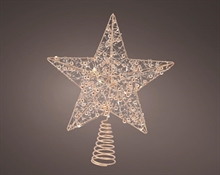 PUNTALE LUMINOSO STELLA ORO CON 15 LED BIANCO CALDO