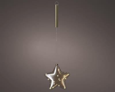 PENDENTE STELLA LUMINOSA CON 15 MICRO LED BIANCO CALDO 20X6,5 CM