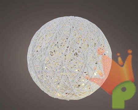 SFERA LUMINOSA IN CARTA CON 30 MICROLED BIANCO CALDO 20 CM