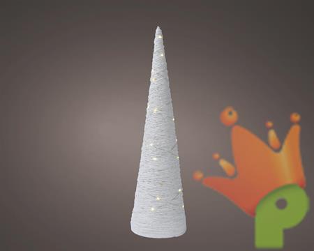 CONO IN CARTA BIANCO GLITTER CON MICROLED BIANCO CALDO H.78X19,5