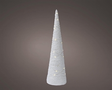 CONO IN CARTA BIANCO GLITTER CON MICROLED BIANCO CALDO H.78X19,5