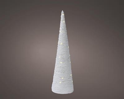 CONO IN CARTA BIANCO GLITTER CON MICROLED BIANCO CALDO H.78X19,5