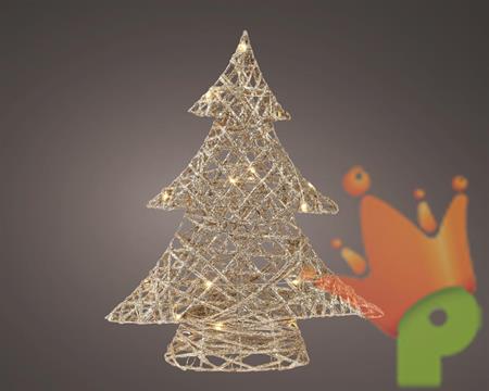 MINI ALBERO ORO CON LED BIANCO CALDO H.40 CM