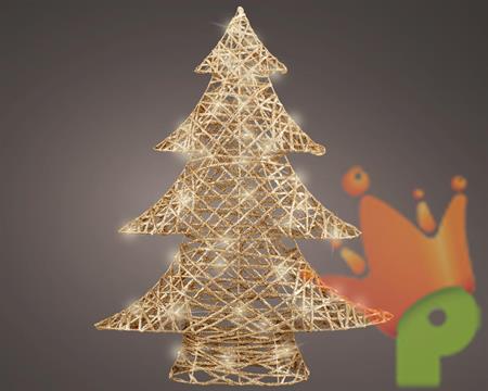MINI ALBERO ORO CON LED BIANCO CALDO H.60 CM
