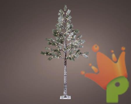 ALBERO DI NATALE INNEVATO LUMINOSO 96 LED BIANCO CALDO