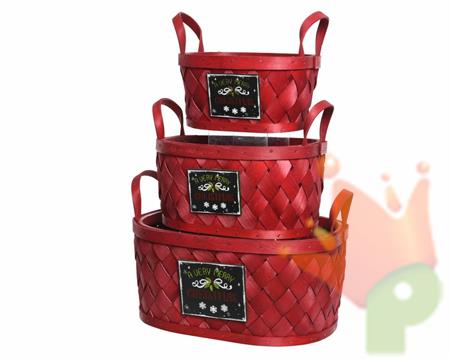 CESTO ROSSO A VERY MERRY CHRISTMAS 39X28X22CM
