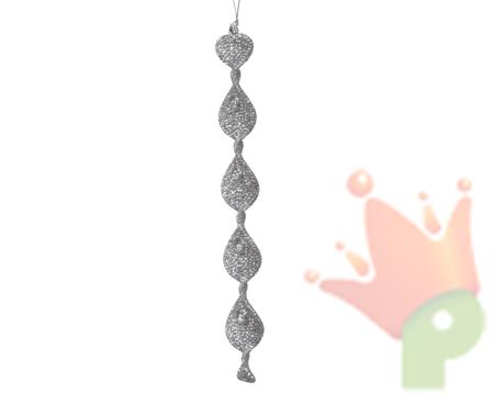 PENDENTE IN PLASTICA ARGENTO H.23X2,8X2,3 CM