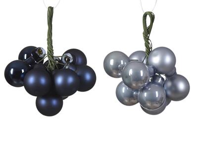 PALLINE DI NATALE A GRAPPOLO BLU/CELESTE 2 CM 10 PZ