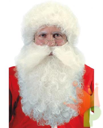 PARRUCCA CON BARBA AVORIO LUNGA 40 CM BABBO NATALE