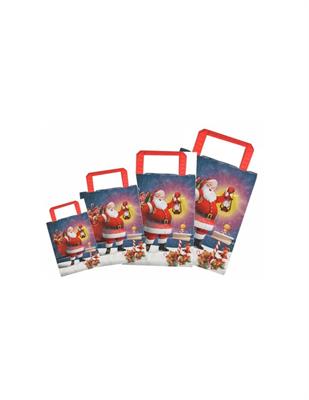 BUSTA IN CARTA BABBO NATALE 32+17X45 CM MANICO PIATTO
