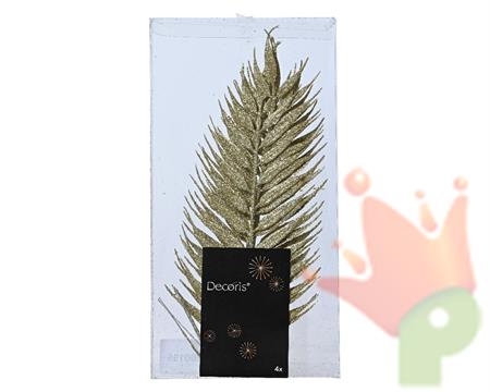 FOGLIA GLITTER ORO CHIARO 4 PZ H.42X15 CM