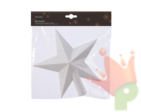 PUNTALE STELLA BIANCO GLITTER 19 CM